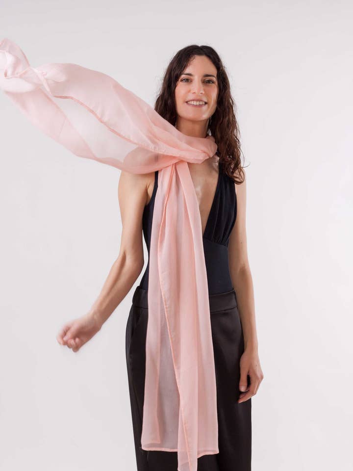 Chiffon Natural Silk Scarf for wholesale by MR Complements