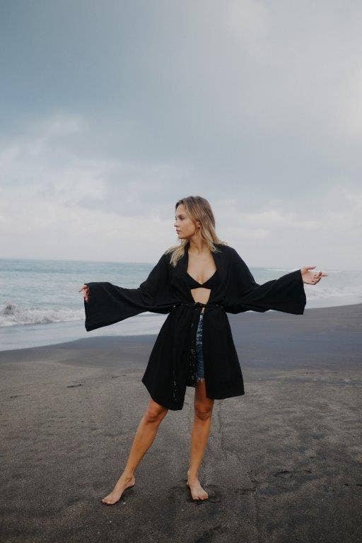 Isla Sol - Wholesale Kimono – Women's - Sunset Kimono - Sunset Dreams/Black4