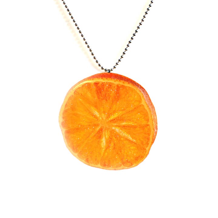 Glitterlimes - Wholesale Pendant/Charm Necklace - Orange Necklace - Citrus Fruit Jewelry1