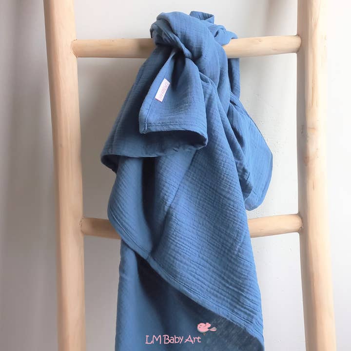 Hydrofiele swaddledoek XL - Jeans - 120x120cm por atacado de lm baby art