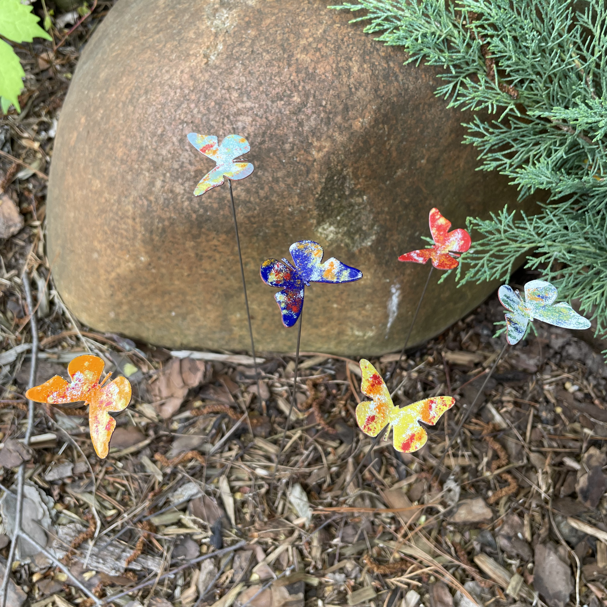 Clever Goods by Annabelle Noel Designs - Wholesale Garden/Lawn Stake - Small Copper Enamel Butterflies21