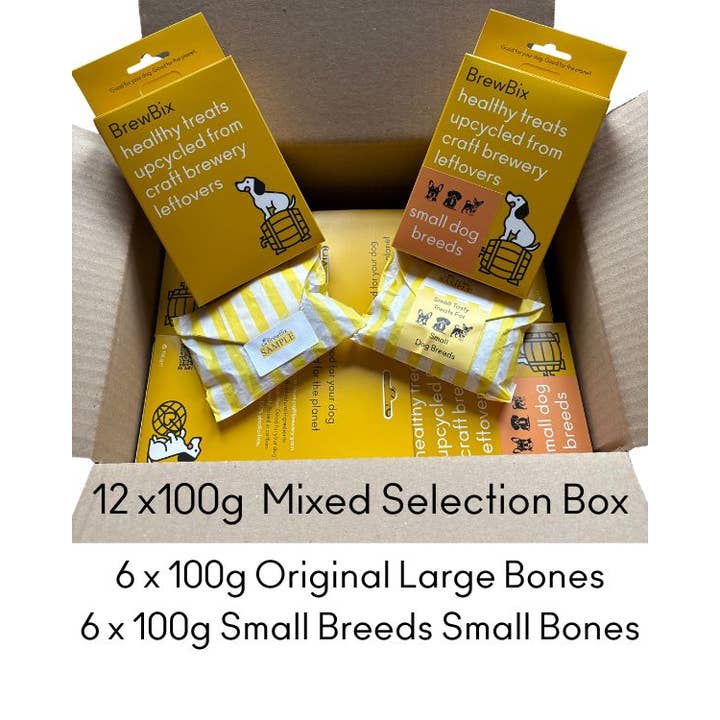 12 x 100g BrewBix MIXED BOX, 6 x large bones+6 x small bones for wholesale by BrewBix