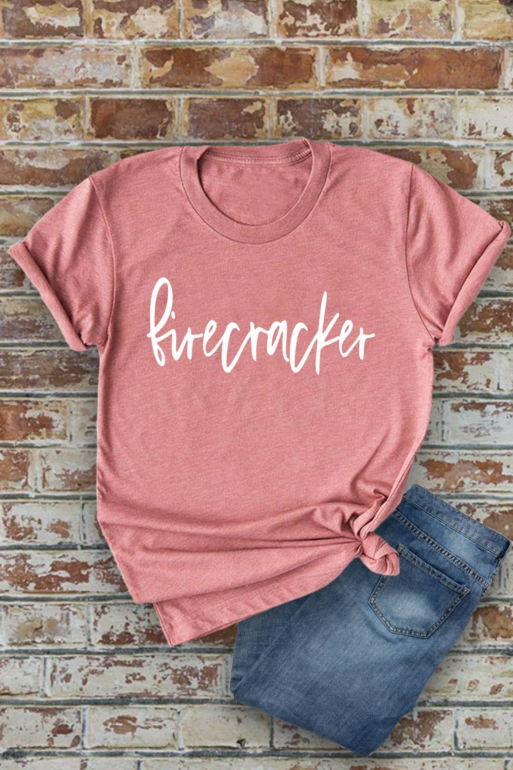 Top Avenue – T-shirt estampada - Mulher por atacado – Firecracker, 4 de Julho, PLUS T-Shirt Unissex Gola Redonda6