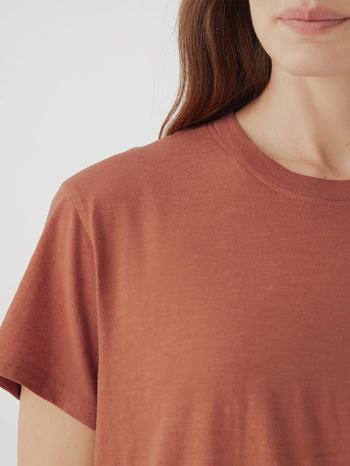 Mahogany Women's Featherweight Slub Oversized Tee for wholesale on Faire