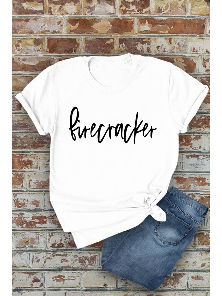 Top Avenue - Wholesale Screen Printed T-Shirt - Women's - Firecracker, 4th of July, Unisex Round Neck T-Shirt
