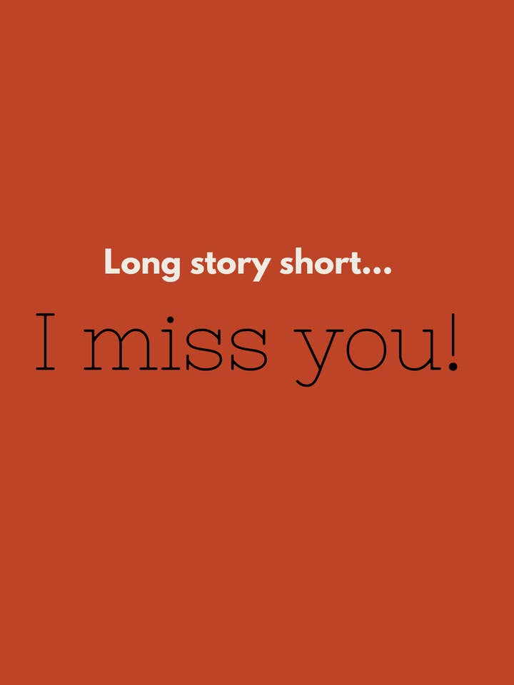 Long story short I miss you for wholesale by With An Eye Cards