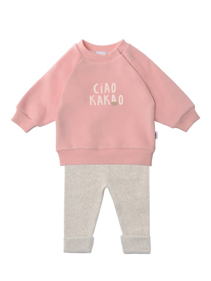 Liliput – Großhandel Oberteil-&-Leggings-Set – Kinder – Set mit Sweatshirt in rosa und Leggings "Ciao Kakao"
