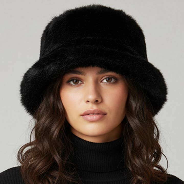 Sensibling Corp. - Wholesale Bucket Hat - Women's - Soft Plush Faux Fur Winter Bucket Hat9