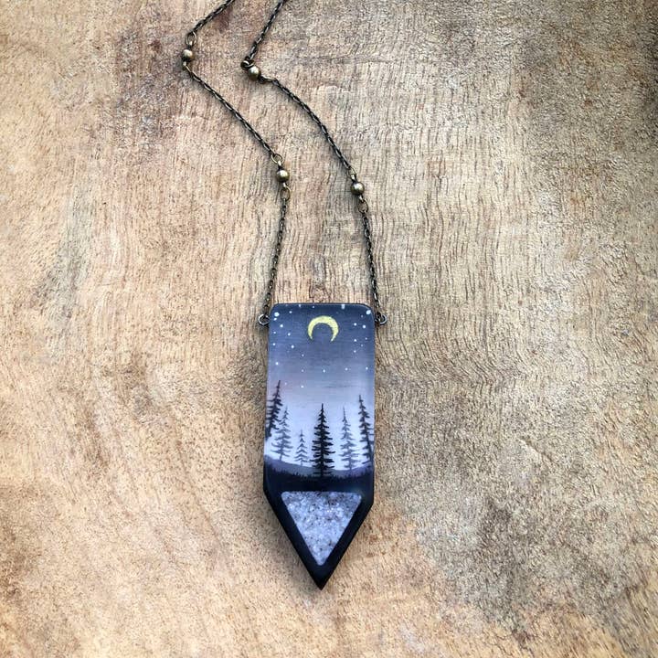 Druzy Forest Crystal Necklace for wholesale by Fernworks