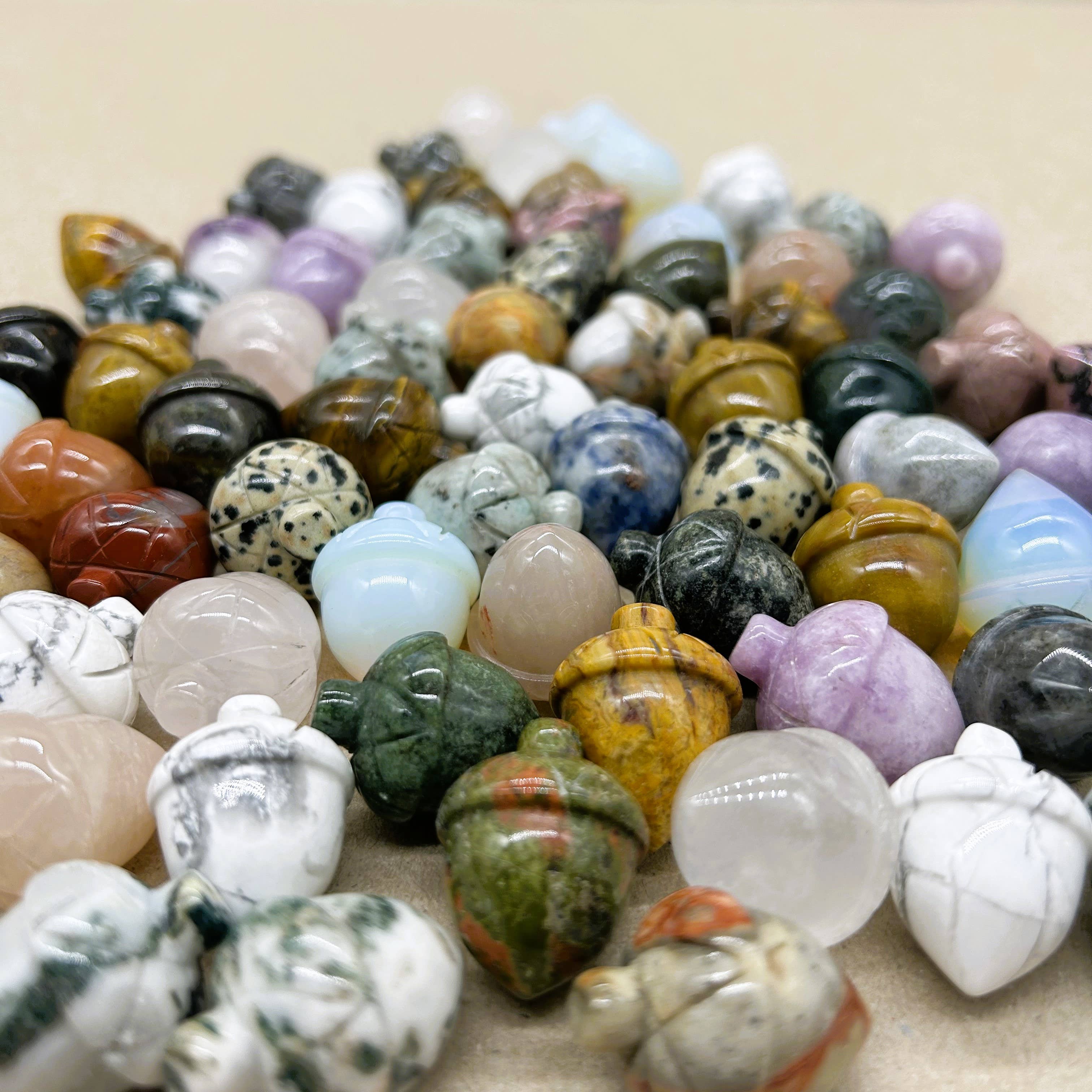 Mindful Living Co. - Wholesale Spiritual Stone/Crystal - Acorn  Handmade Gemstone Carving5