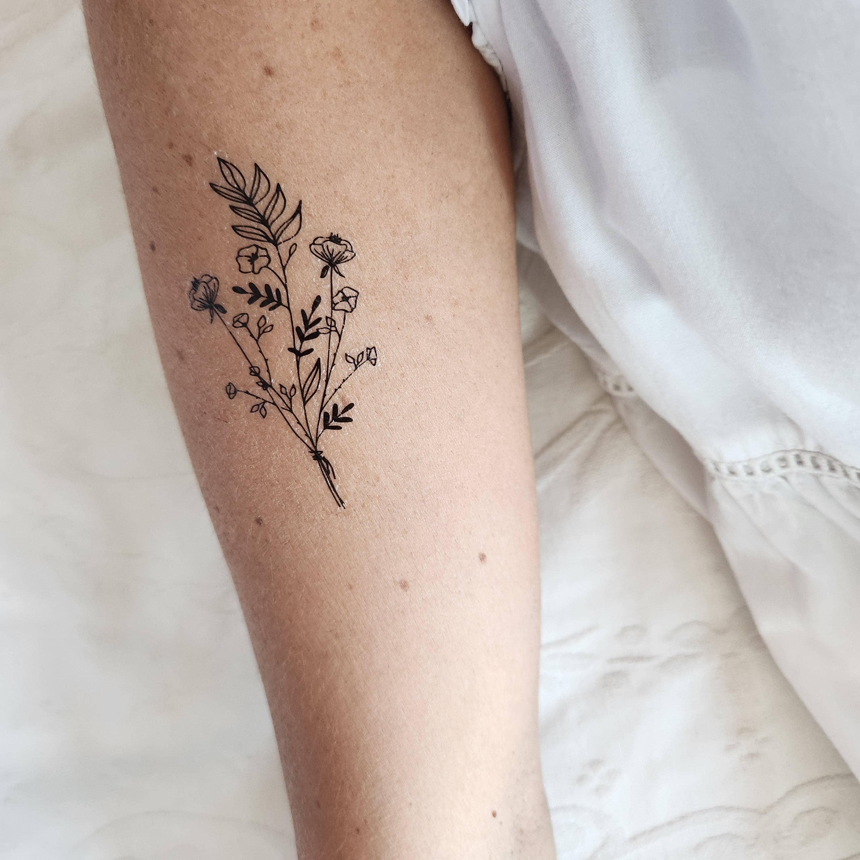 encredelicate - Wholesale Temporary Tattoo - Bouquet of wild flowers temporary tattoo