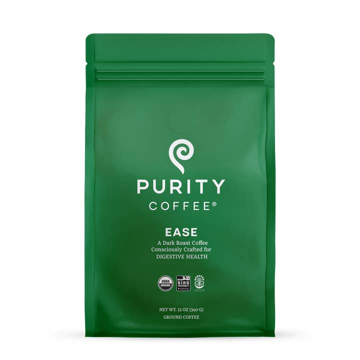 Purity Coffee - Wholesale Ground Coffee - EASE: Dark Roast *Ground* Coffee - 12oz Bag