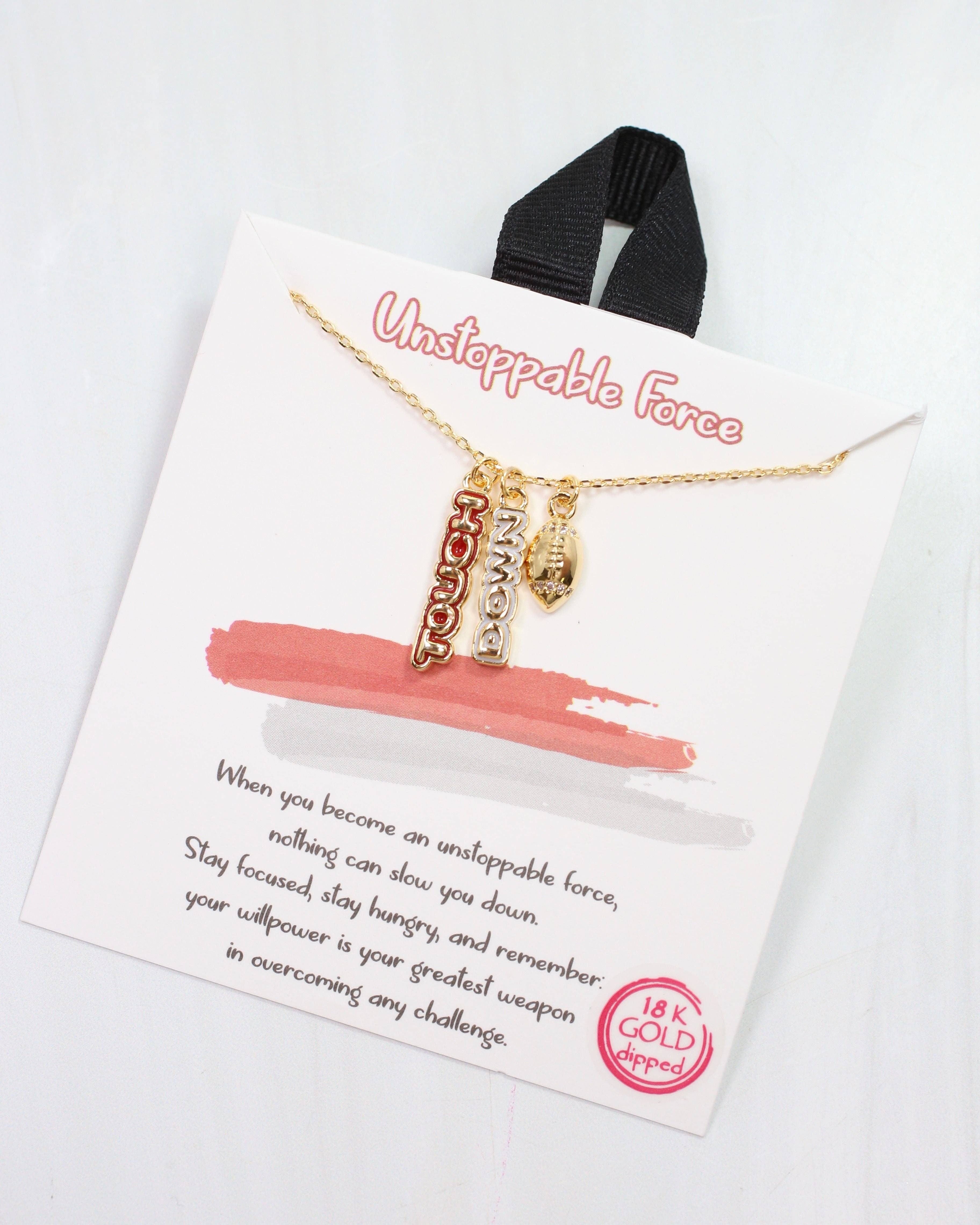 Caroline Hill - Wholesale Pendant/Charm Necklace - Enamel Touch Down Necklace Red White1