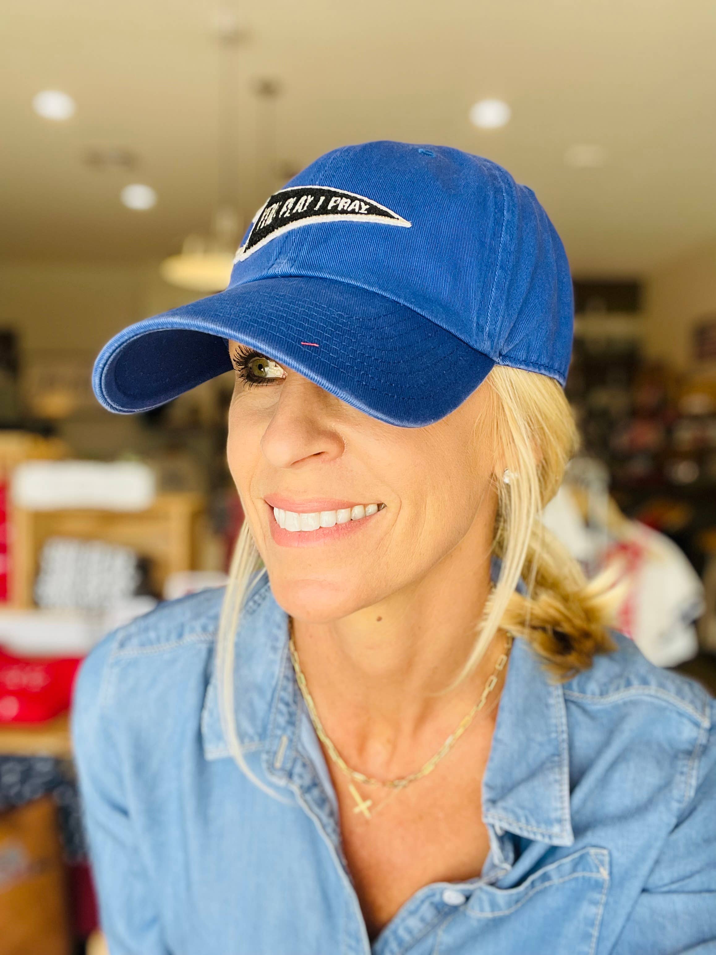 You Play I Pray - Wholesale Baseball Cap - Women's -  Pennant Flag Hat | Sports School Color | GameDay Hat7