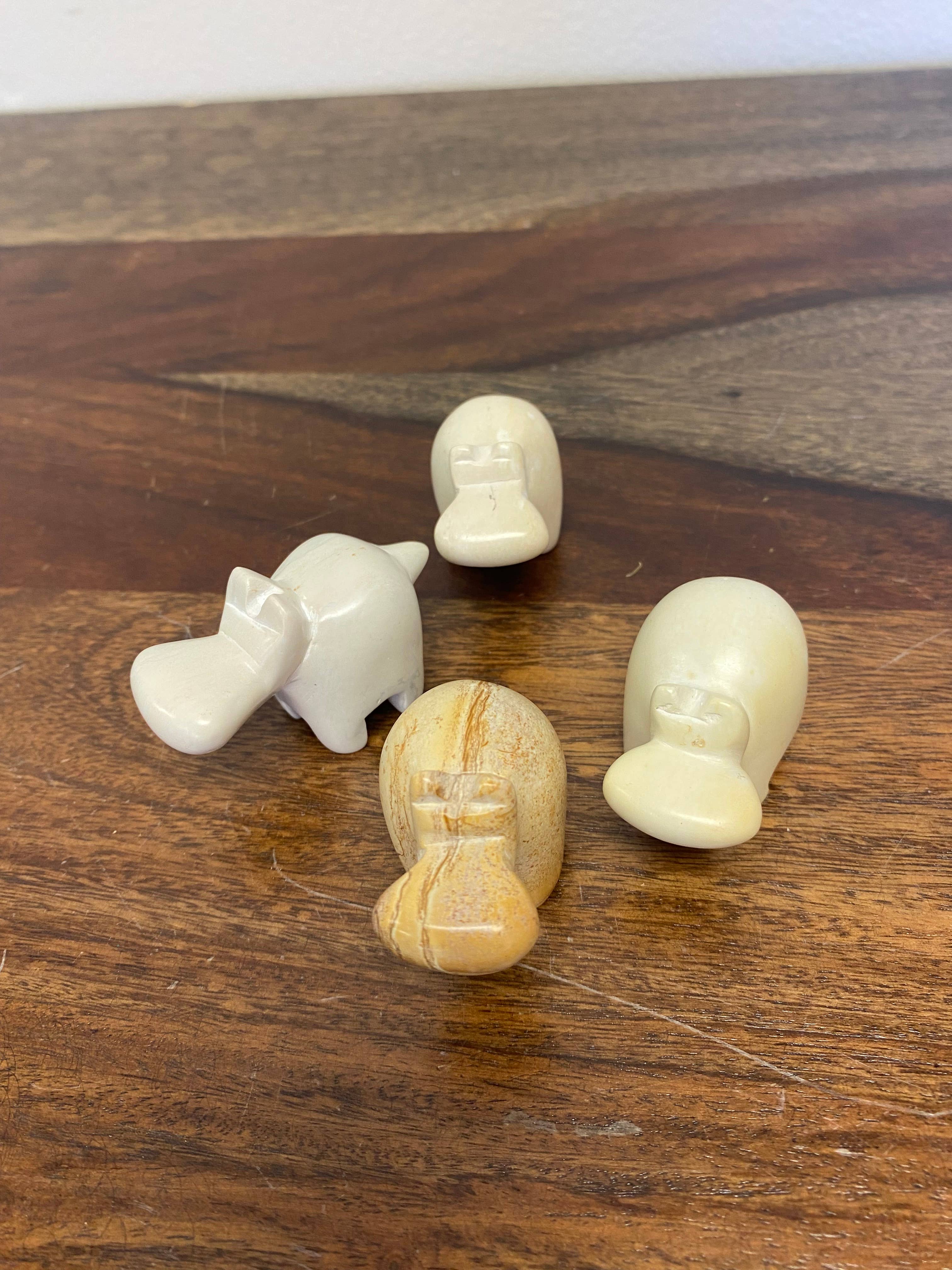 Gitzell FairTrade - Vente Figurine décorative - Figurine animalière en stéatite, petit hippopotame5