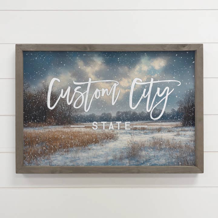 Hangout Home - Wholesale Sign - Custom Winter in the Midwest - Cabin Canvas Art - Wood Frame2