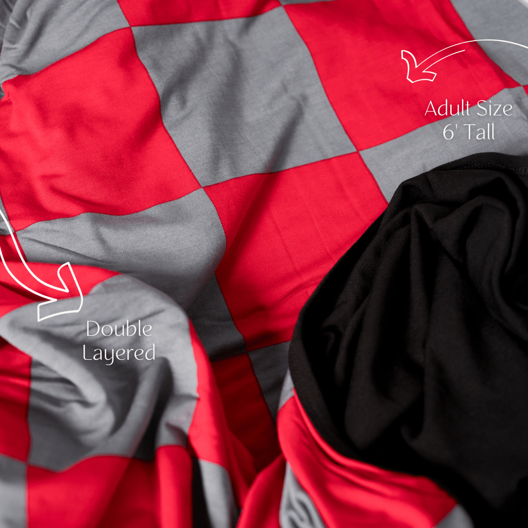 Pipermoon - Vendita all'ingrosso Plaid - Coperta Fasciatoio per Adulti Rossa e Grigia9