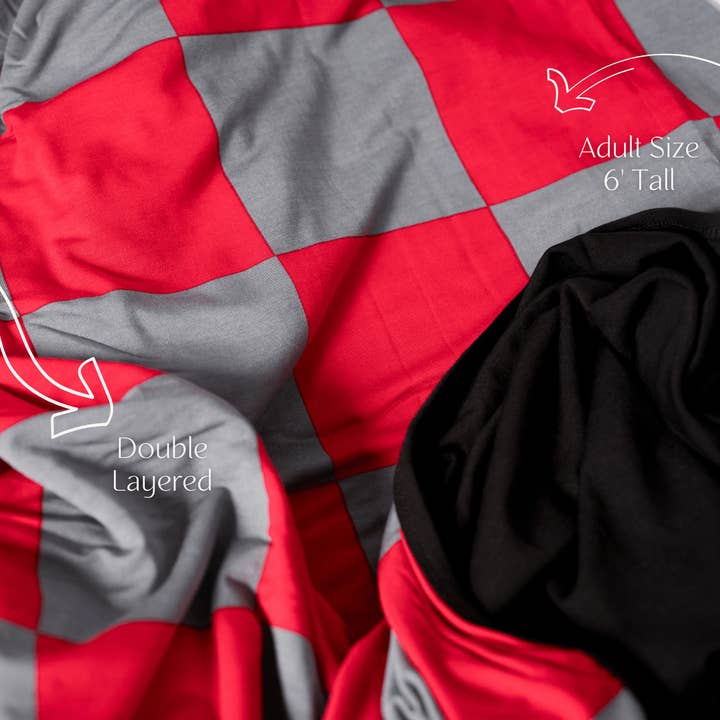 Pipermoon - Vendita all'ingrosso Plaid - Coperta Fasciatoio per Adulti Rossa e Grigia9