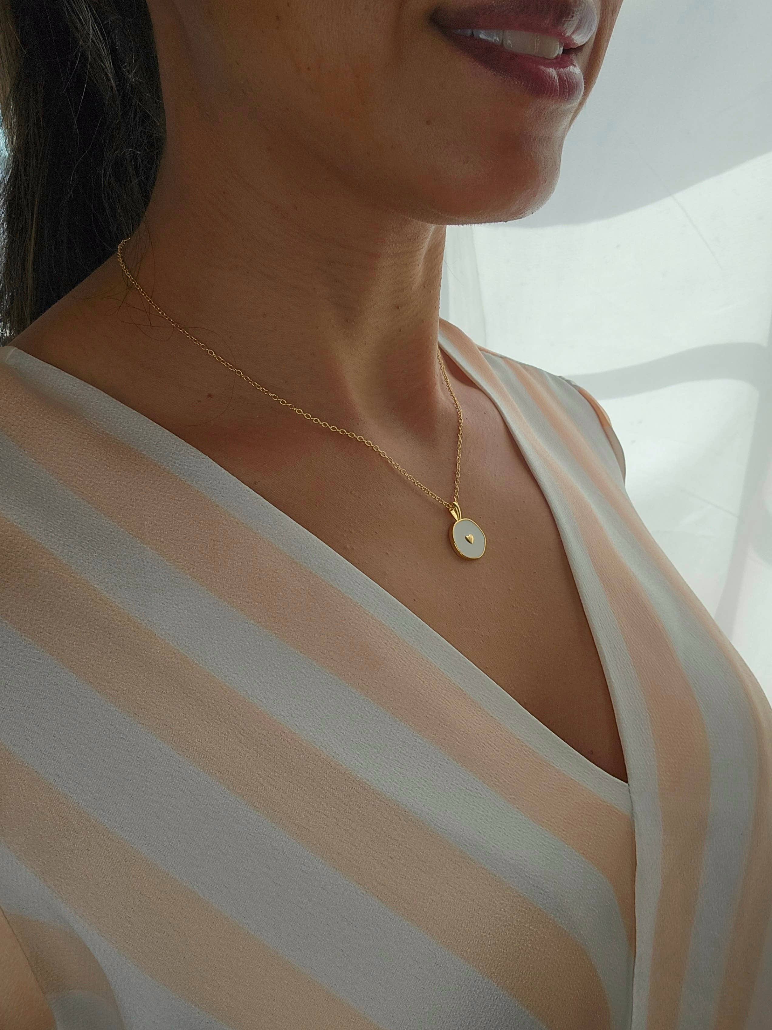 Caramel Sky - Wholesale Pendant/Charm Necklace - 18k Gold Plated Heart Necklace, Minimalist Heart Jewelry2