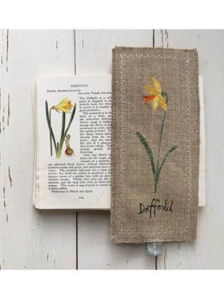 Daffodil Flower Embroidered Bookmark for wholesale by Sarah Becvar Design