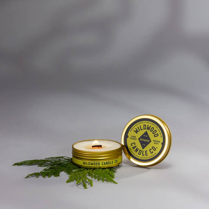 Wildwood Candle Co. - Wholesale Travel Candles - 4 oz Dogwood Travel Tin Candle1