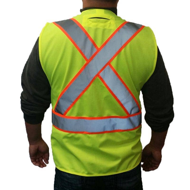 3C Products - Wholesale Safety Vest - Unisex - SV4550 Safety Vest Class 2 Compliant With X-back Neon Green2