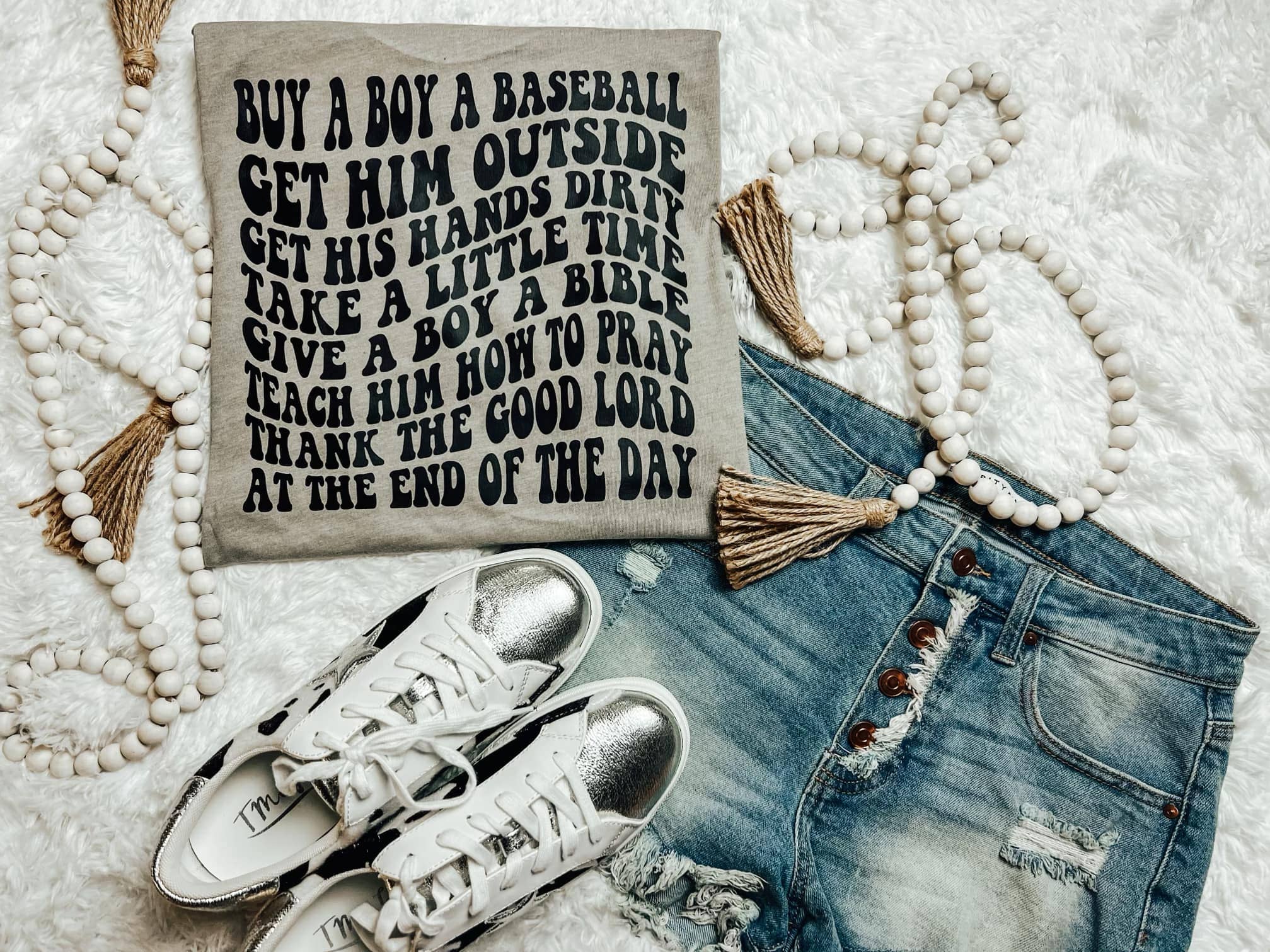 ZZ Threadz - Wholesale Screen Printed T-Shirt - Women's - Buy a Boy a Baseball, Baseball Mom Graphic Tee0