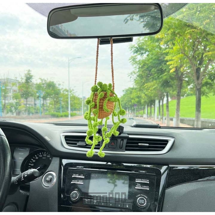 TOMOPOD LLC - Wholesale Car Decorative Charm - Unisex - Crochet Succulent Plants Macrame Car Plant Hanging Ornament2