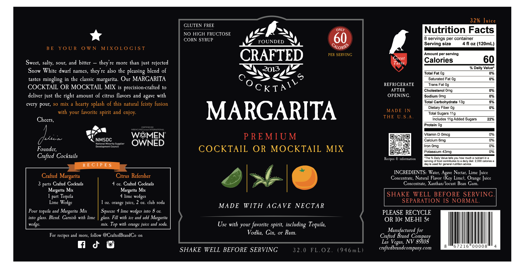 Crafted Cocktails - Wholesale Cocktail Mix/Syrup - Margarita Nonalcoholic Cocktail Mixer9