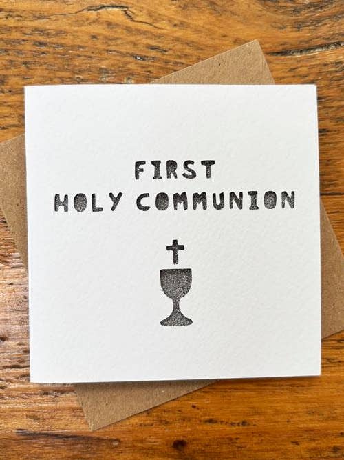 Miniature First Holy Communion Cross Chalice Card for wholesale by Laura M Designs