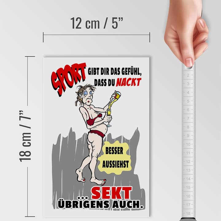 Femer - Wholesale Sign - Wooden sign alcohol 12x18cm sports, sparkling wine naked look better sign4