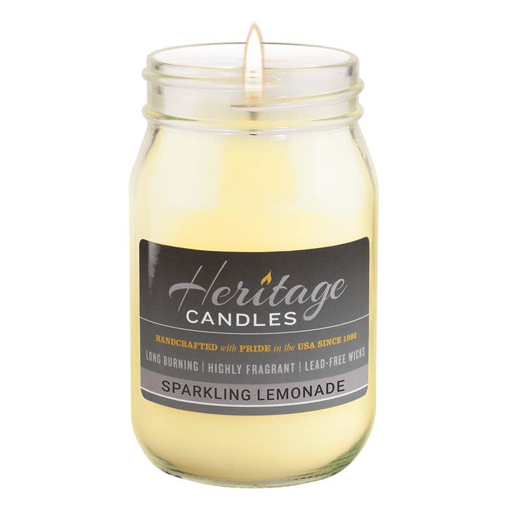 16-oz Canning Jar Candle - Sparkling Lemonade for wholesale by Heritage Candles