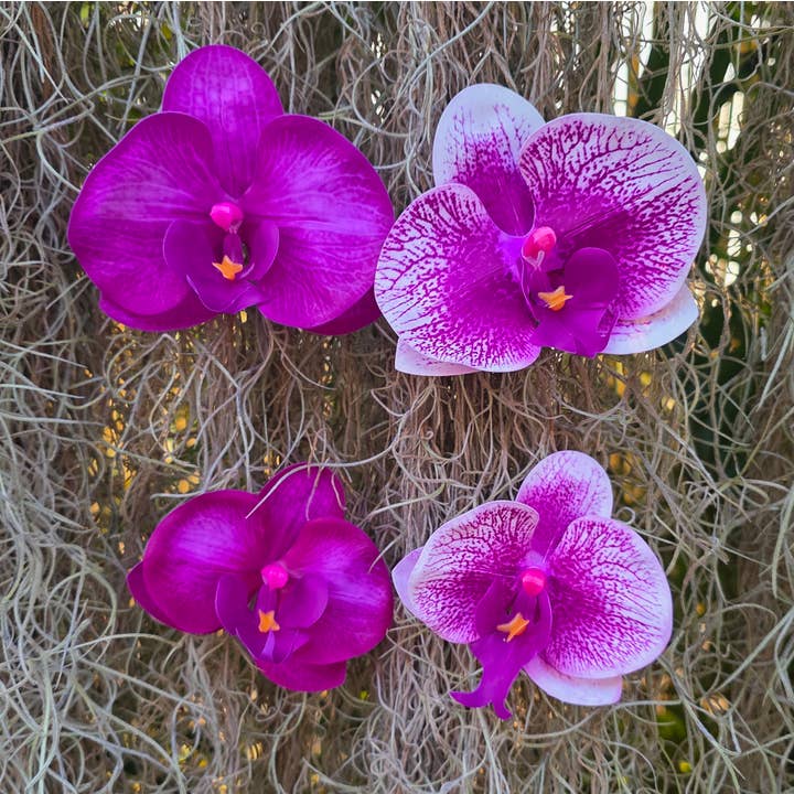Orchid Silicone Hair pick-lightweight single flower for wholesale by IwaWhy