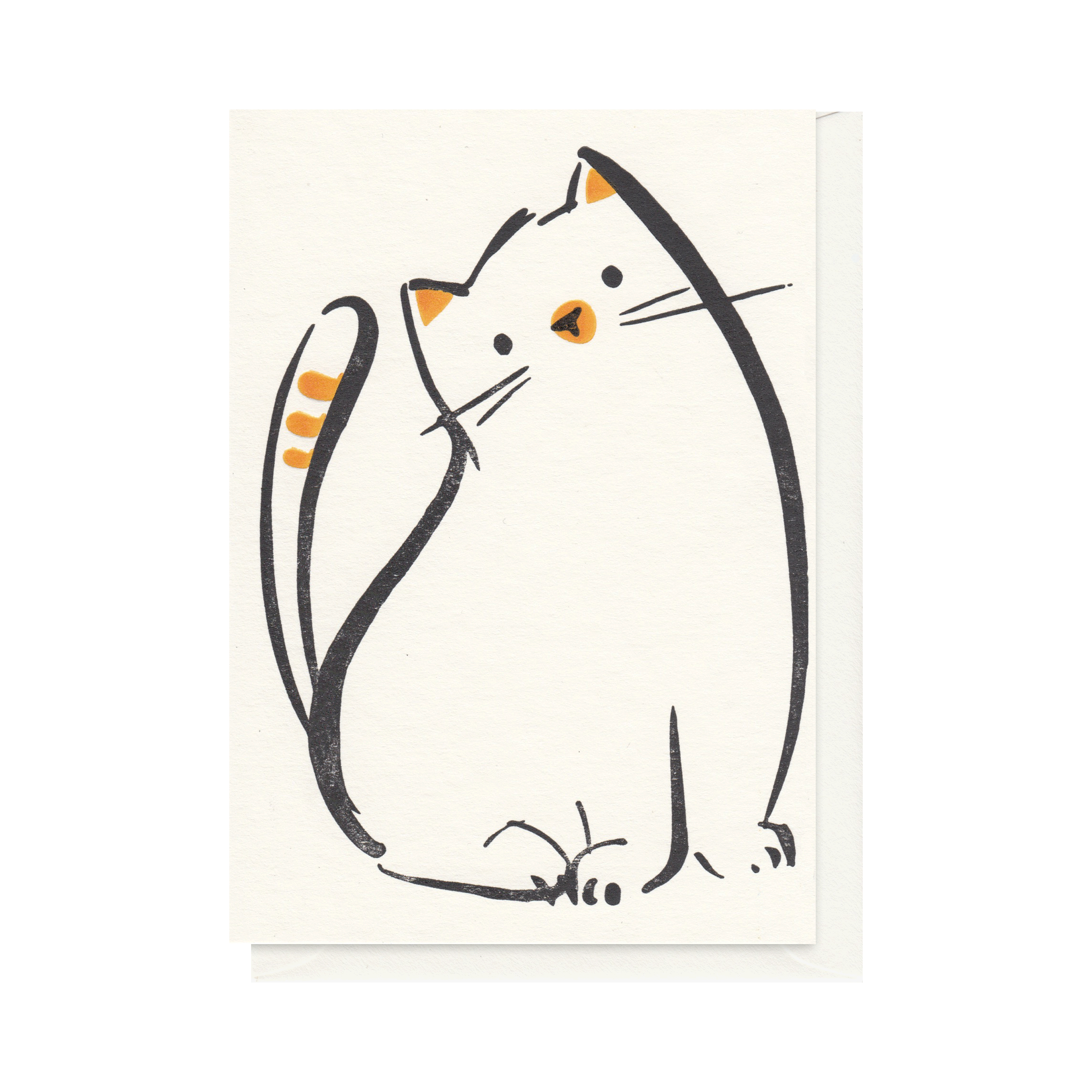 Alex & Olive - Vente Carte de vœux classique - Carte artisanale Chat quotidien - Imprimée en typographie0