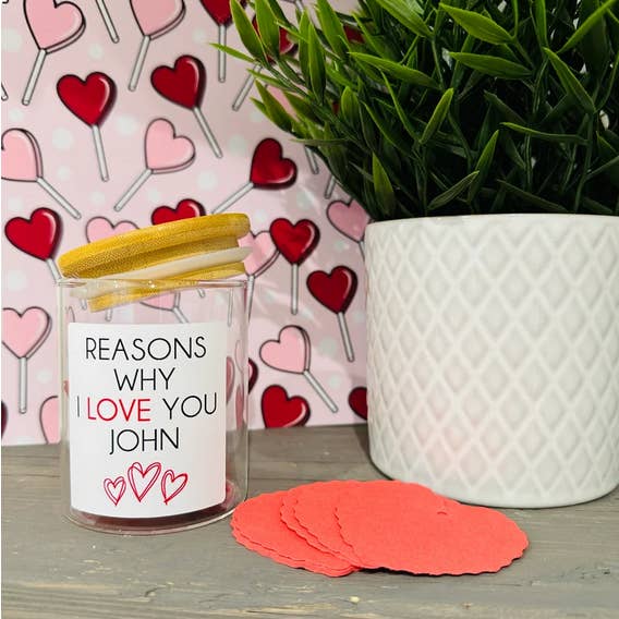 Personalised Reasons Why I Love You Jar - Valentine's Jar - Romantic Gift For Someone Special - Couples Gift - Date Jar for wholesale by WinsterCreations™