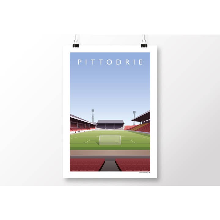 Aberdeen Pittodrie 1980s Poster for wholesale by Matthew J I Wood Design & Illustration