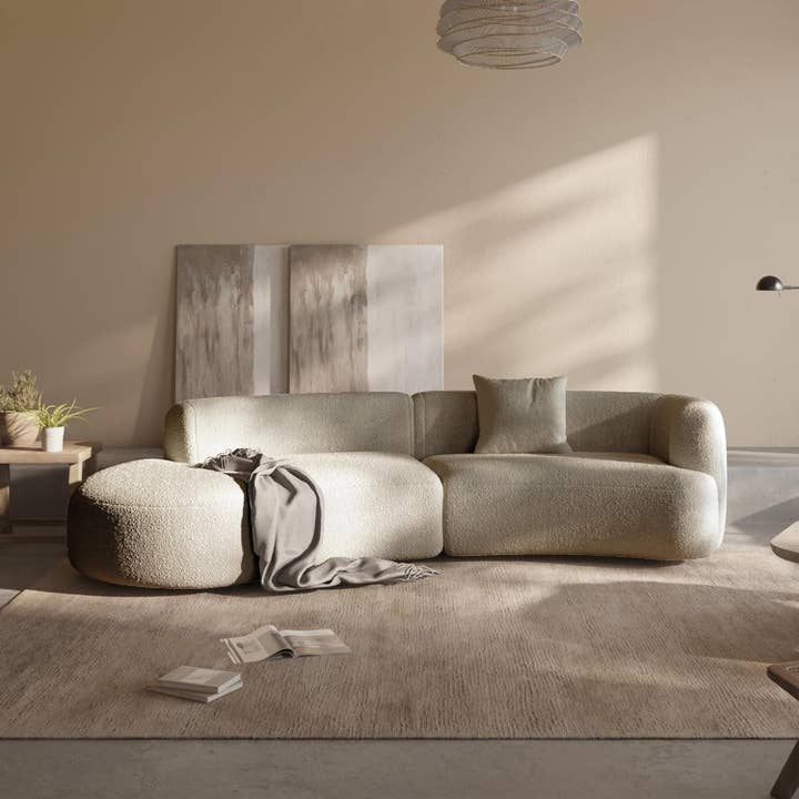 Modern Curved Sectional Couch in Light Coffee Boucle and other Purchase Wholesale boucles doreilles resine. Free Returns & Net 60 Terms on Faire trending on Faire.