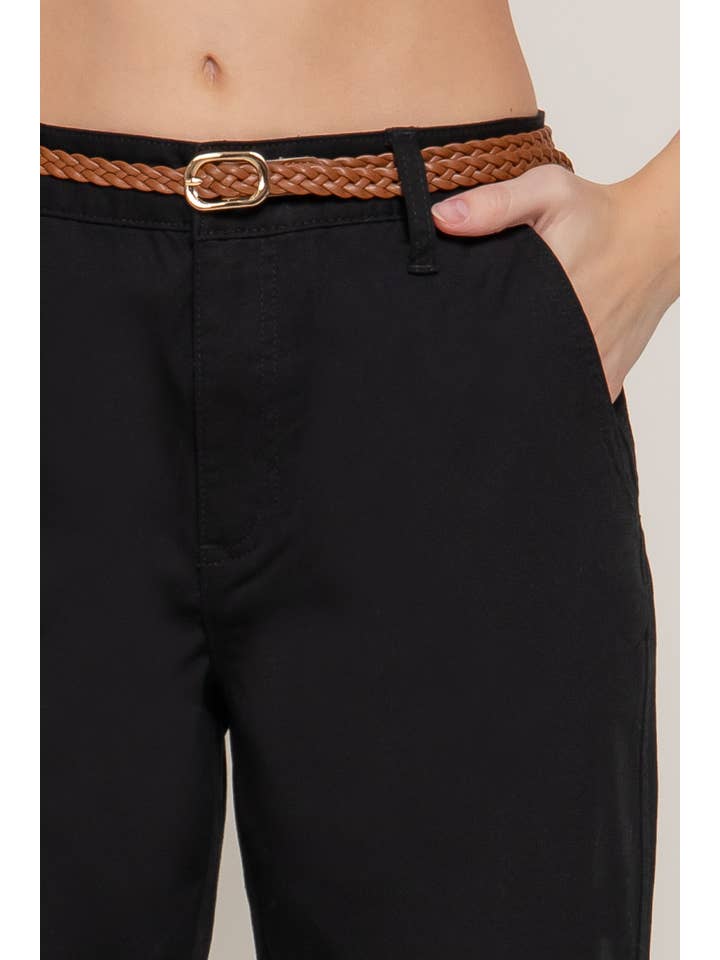 Active Basic | Active USA - Wholesale Pants - Women's - Chino Pants with Braided Belt29