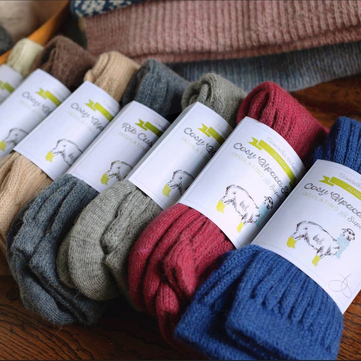 Samantha Holmes Alpaca Clothing and Gifts - Wholesale Socks - Women's - Cosy Alpaca Rib Knit Socks