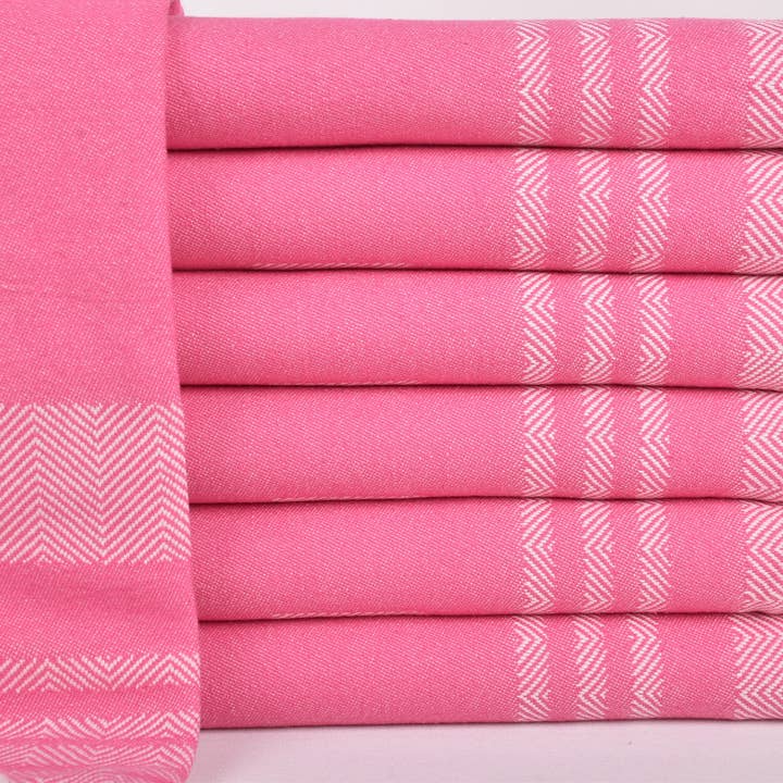 Organic Turkish Towels - Wholesale Beach Towel - Beach Towels, Pink Chevron Towel for Relaxation