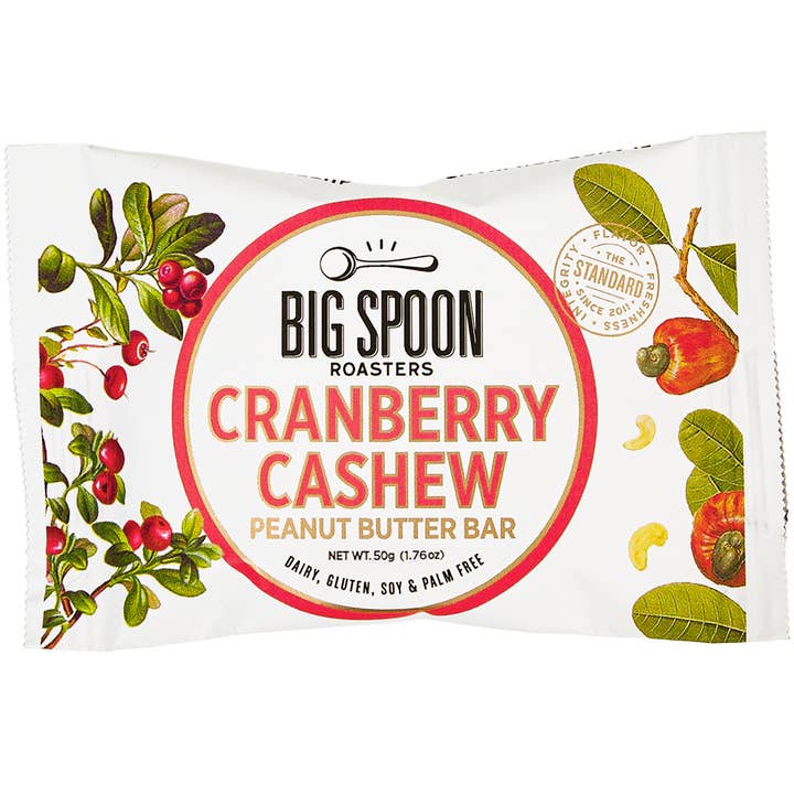 Cranberry Cashew Peanut Butter Bar for wholesale by Big Spoon Roasters