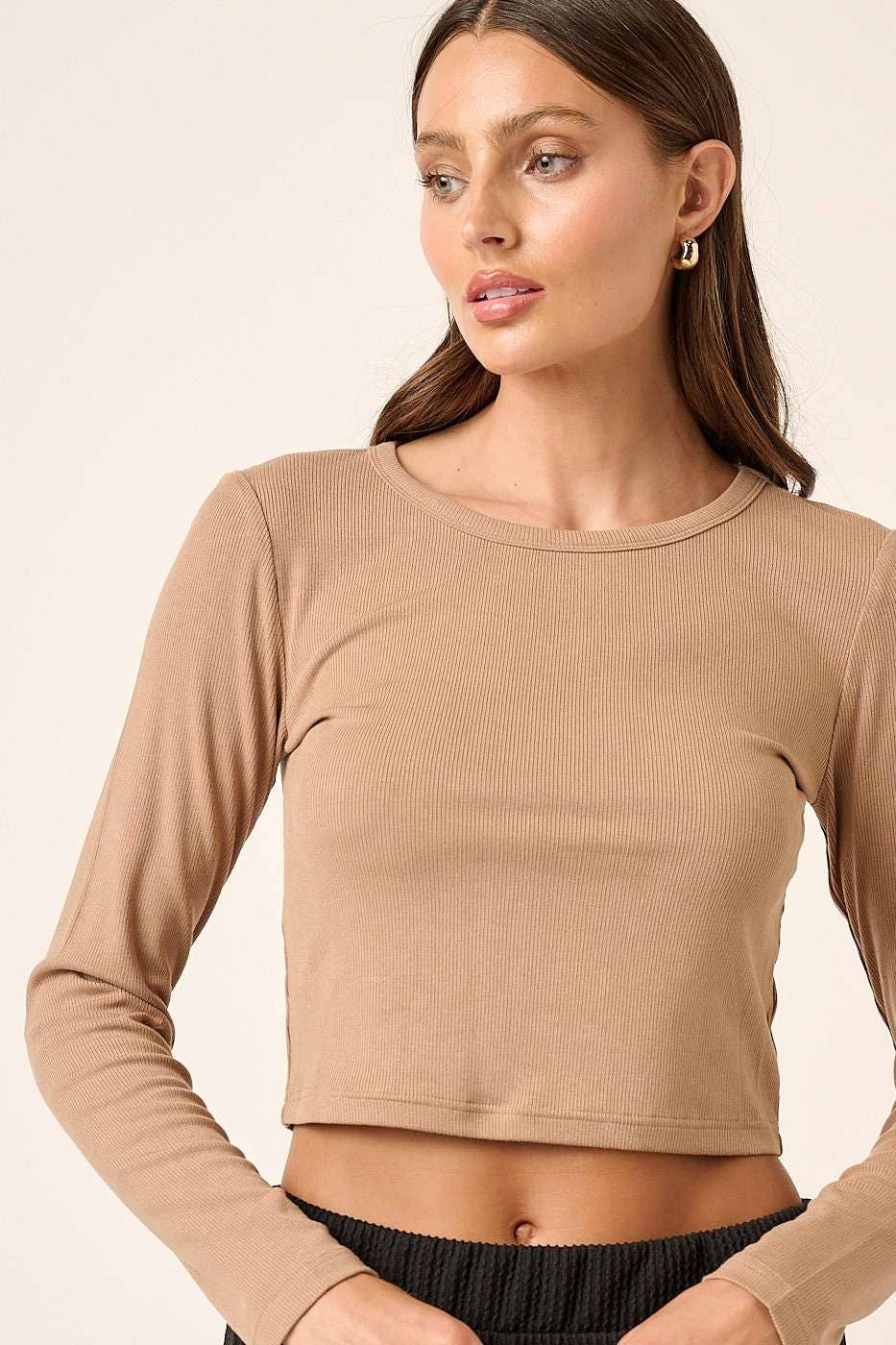 mittoshop - Wholesale Knit Top - Women's - BASIC CROP LONG SLEEVE KNIT TOP21