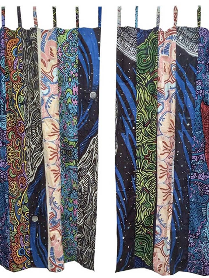 Tema Espacial Astro - Cortina Patchwork Boémia Sunshine Joy por atacado de Sunshine Joy