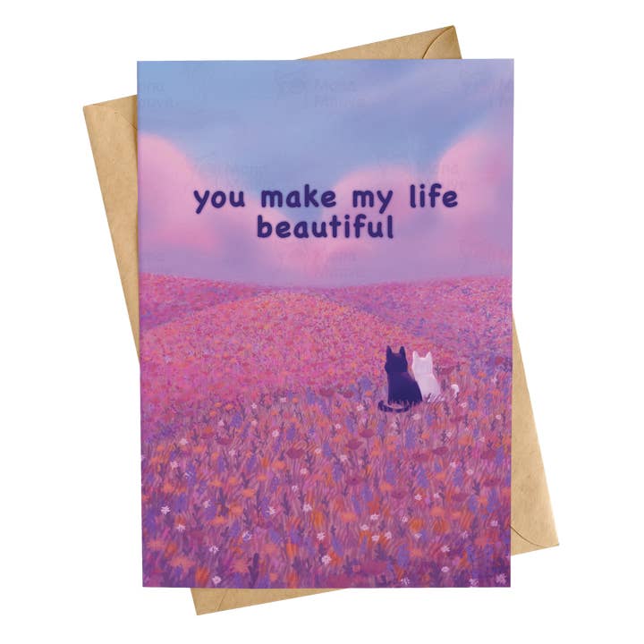 You Make My Life Beautiful | Jolie carte de Saint-Valentin pour la vente par Mona Mauve • Silly Art!