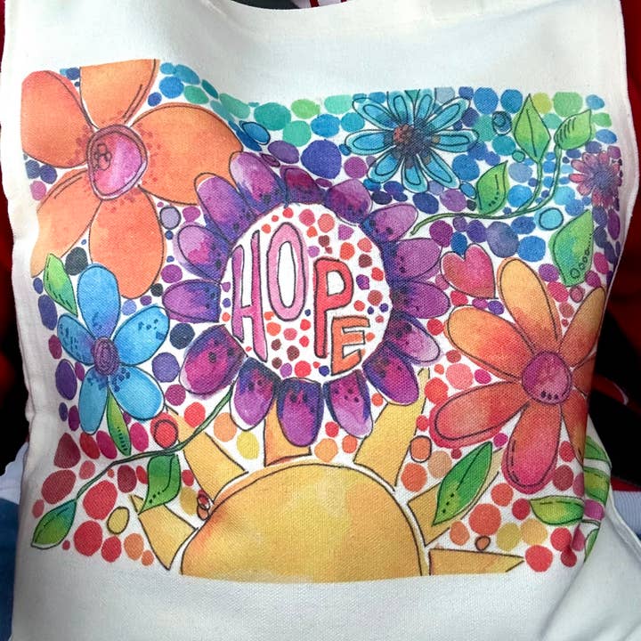 Sacola de lona artesanal com a minha obra de arte em aquarela original por atacado de stickersbyjodi