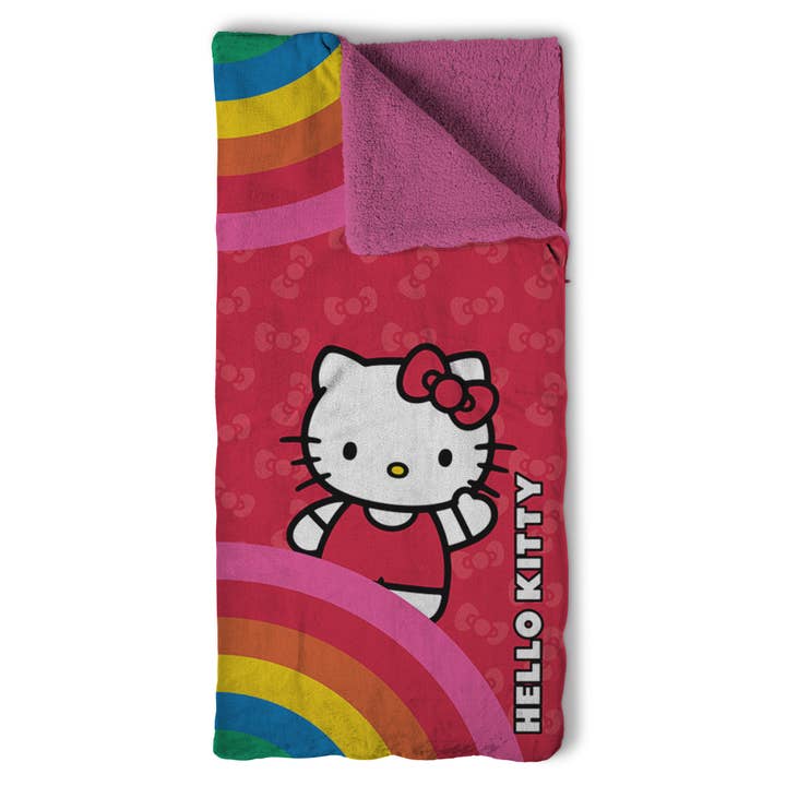 Hello Kitty PRETTY RAINBOW - Silk Touch W/Sherpa Slumber Bag for wholesale by The Northwest Group