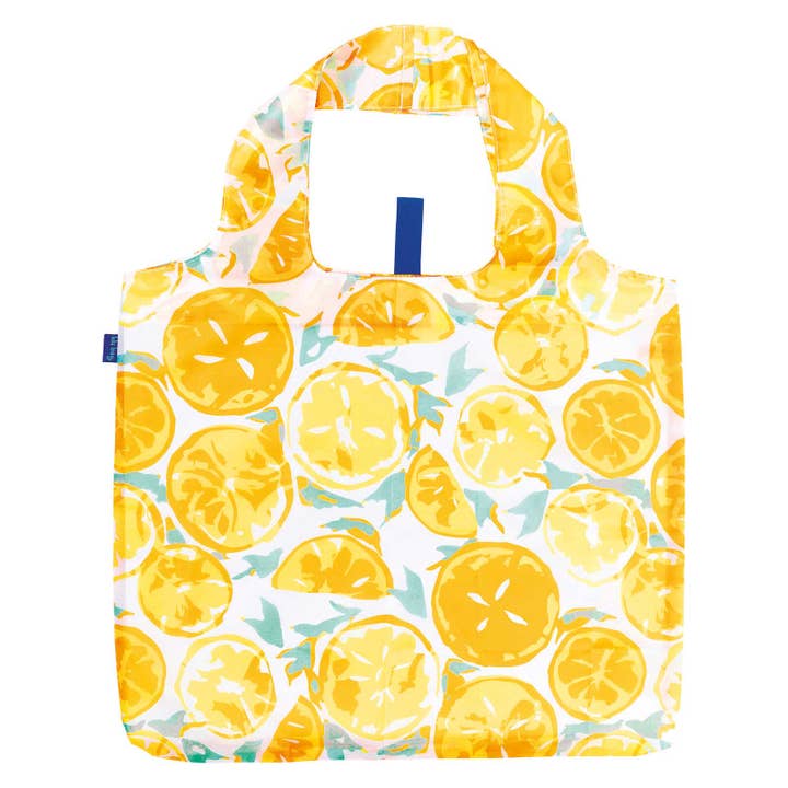 rockflowerpaper - Wholesale Grocery/Shopping Bag - LEMON SLICES blu Bag Reusable Shopper Tote
