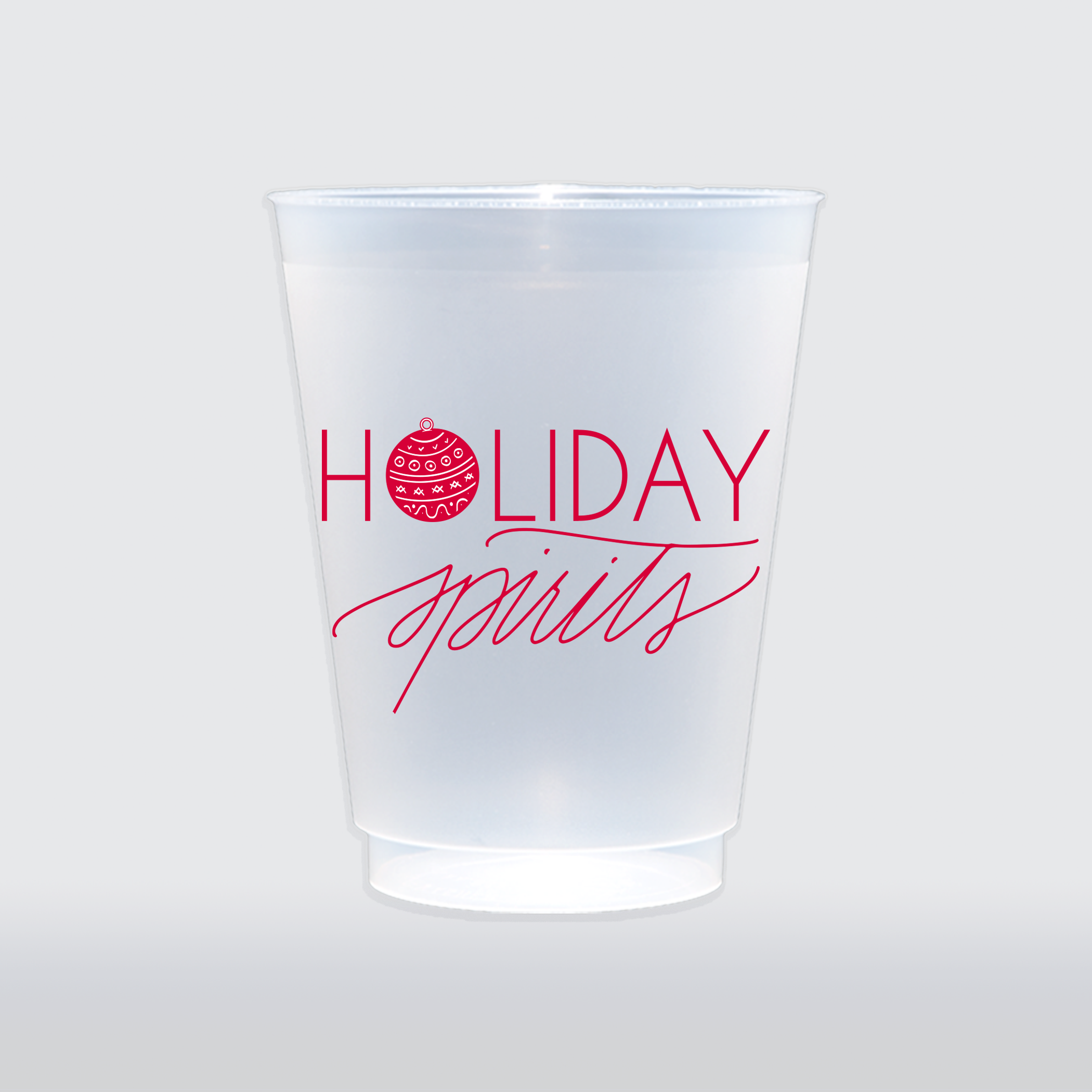 Birdie Mae Designs - Wholesale Disposable Cup - Holiday Spirits | Frosted Acrylic 16 oz Christmas Cups9