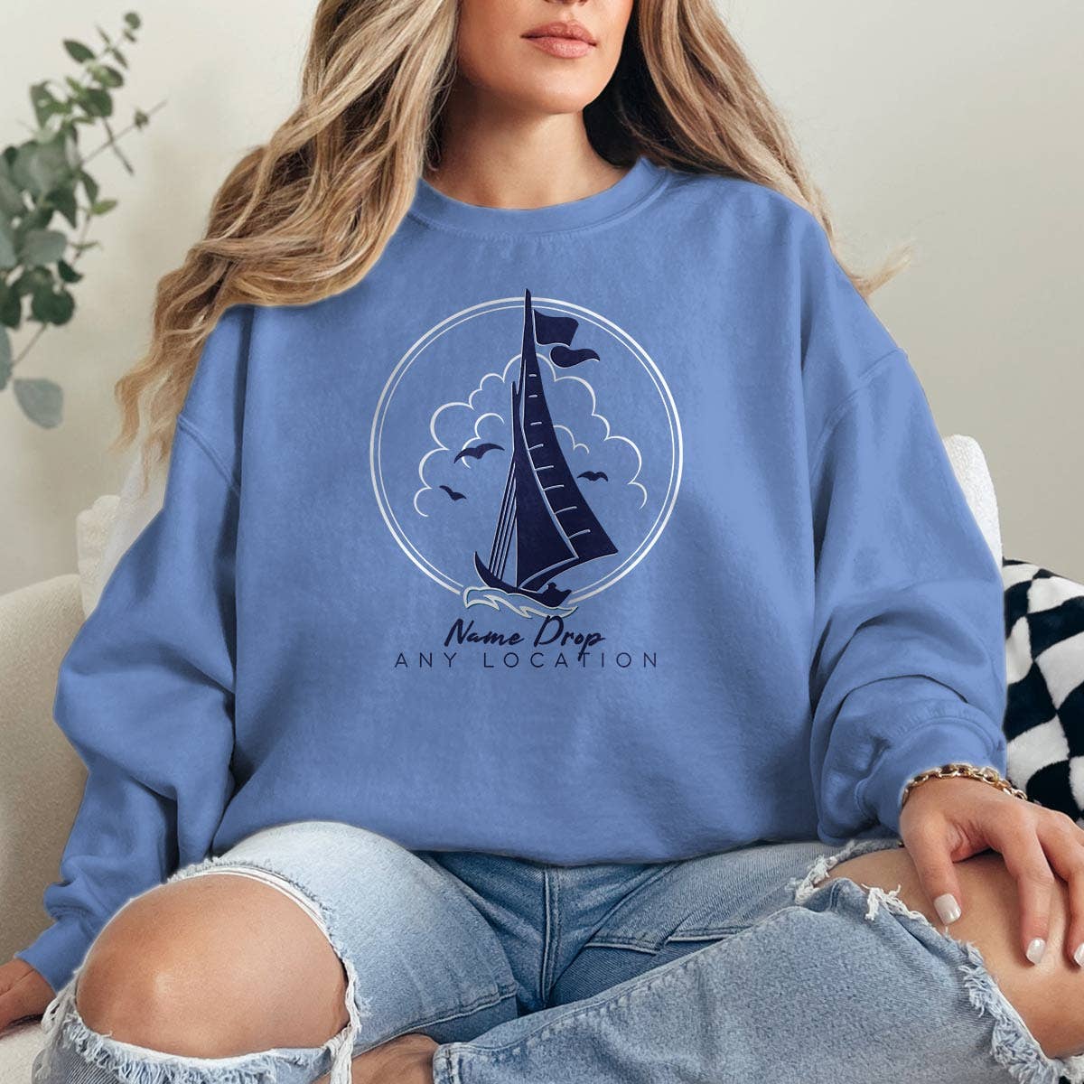 RetroPlanet - Wholesale T-Shirt (Graphic) - Unisex - Sailboat Name Drop Adult T-Shirt, Sweatshirt, or Hoodie3
