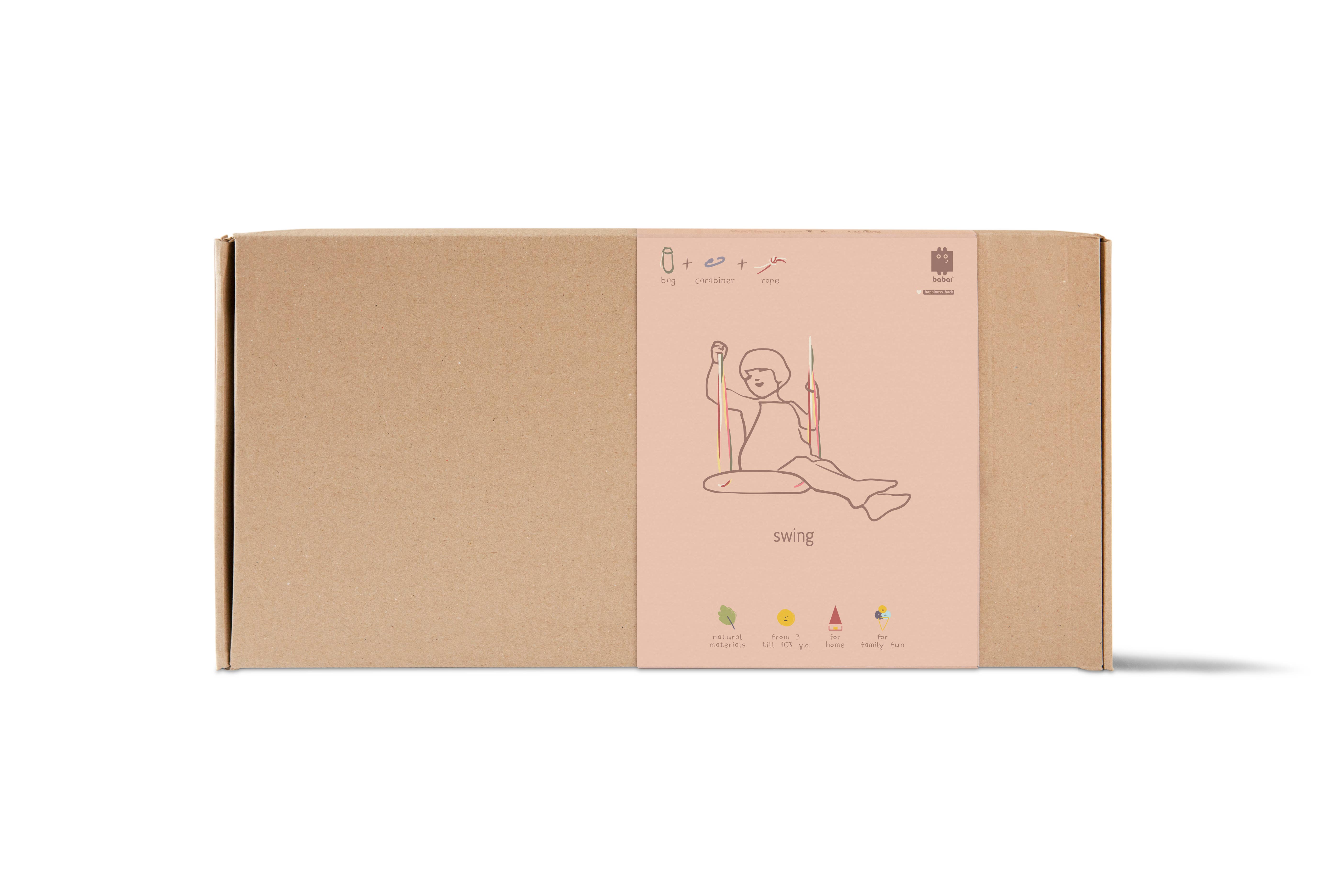 Babai – Großhandel Holzspielzeug – Kinder – Babai Kinder-Holzschaukel mit Baumwollseil5